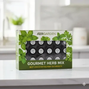 Variety pack of Aerogarden herb seed pods, including basil, mint, and parsley, that are the best aerogarden seeds choice for culinary enthusiasts.