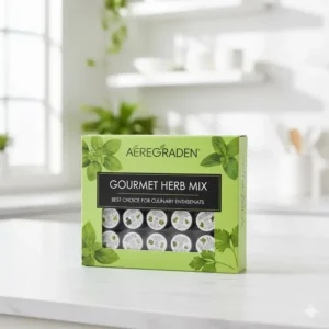 Image showing different stages of vegetable growth from Aerogarden, demonstrating the yield of the best aerogarden seeds non-GMO options.