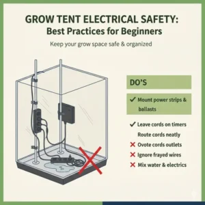 Electrical safety and cord management tips for maintaining the best grow tent setup for beginners.