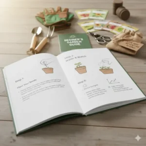 A step-by-step planting guide and instruction manual for a beginners garden kit.