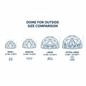 A comprehensive size comparison chart for choosing the right dome for outside space.