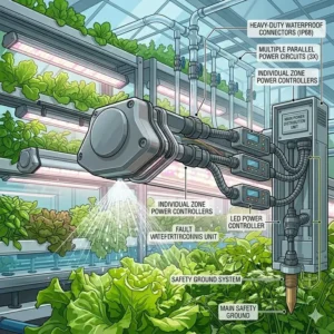Illustration 3: Close-up of the passive cooling heat sink design used in modern waterproof grow lights.