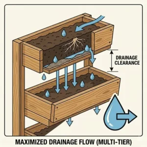 Comparison showing how a 3 tier herb planter saves significant space on a small balcony.