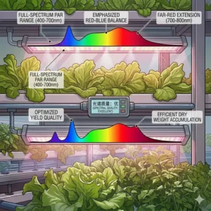 Illustration 6: Side-by-side comparison showing the durability of waterproof grow lights versus standard fixtures in humid conditions.