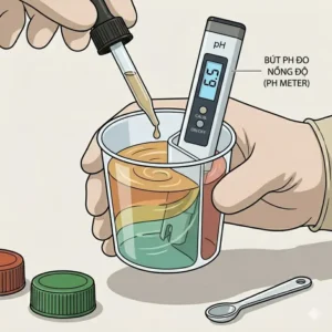 Using a digital meter to monitor the pH levels within a hydro dwc system.