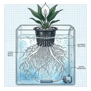 An illustration of bright orange marigolds thriving as hydro flowers in a vertical farm setup.